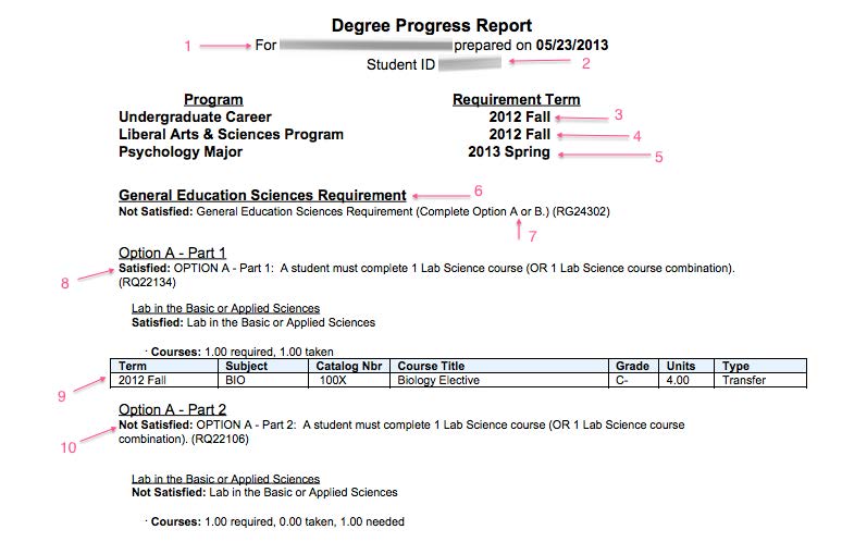 degree progress report york