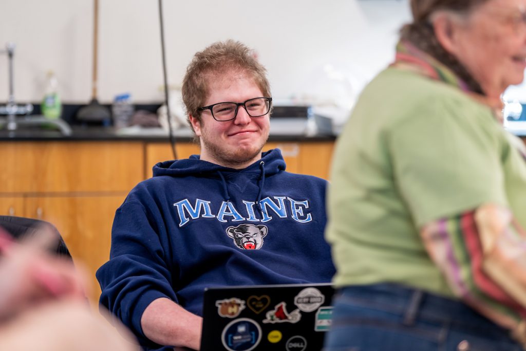 Students participate in Invertebrate Zoology, taught by Gayle Kraus in Science 113, University of Maine at Machias.