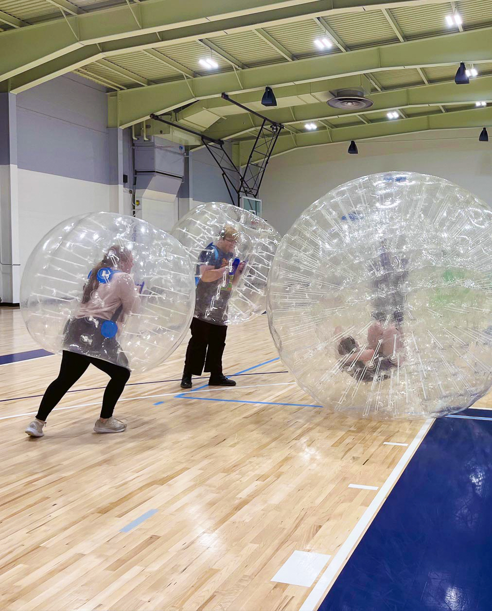 A photo of people participating in an intramural event