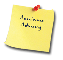 Image of post-it note that says Academic Advising