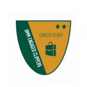 UMM Engaged Clippers Career Ready Microbadge. Link to Career Services