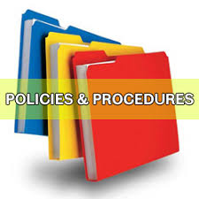 three file folders with text that reads: Policies & Procedures. Link to 2021-2022 Undergraduate Catalog