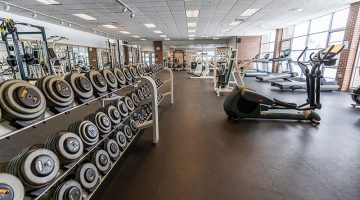 Fitness center weights and exercise equipment