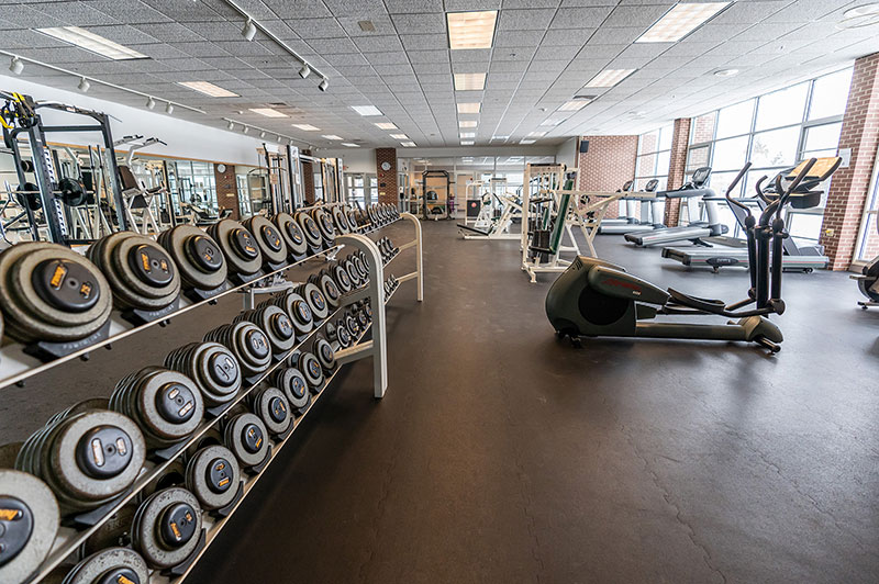 Fitness center weights and exercise equipment