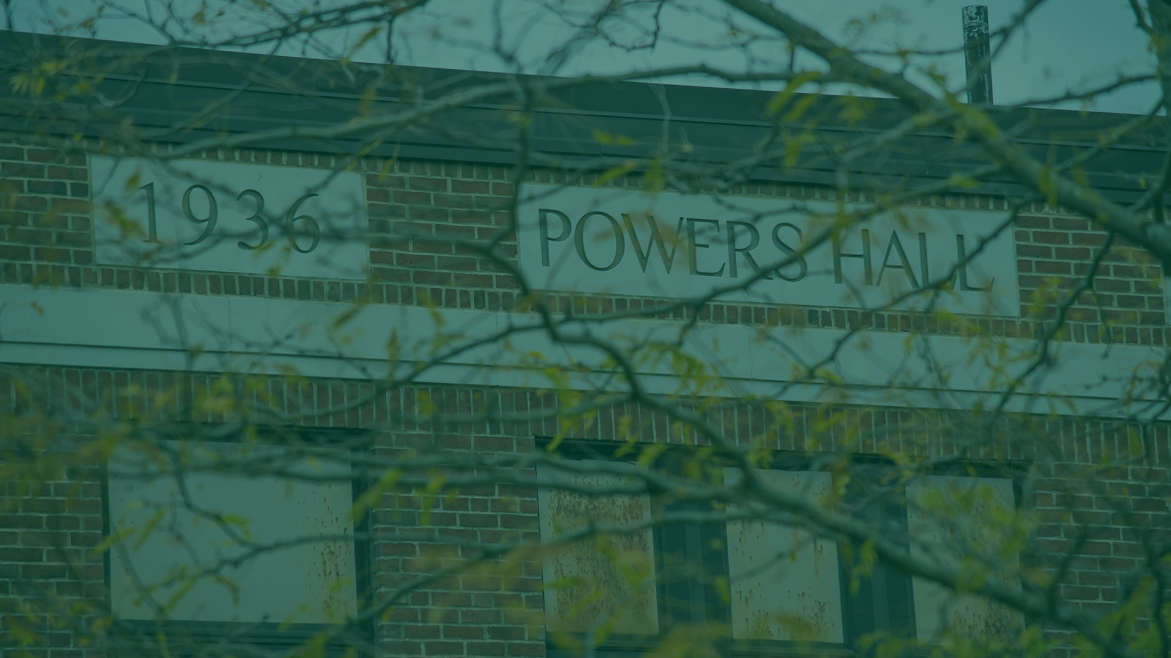 Words engraved in side of a building: 1936 Powers Hall