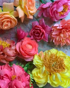 Colorful paper flowers