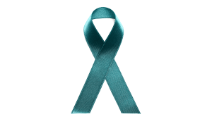 An image of a teal ribbon to signify raising awareness for sexual assault and its prevention