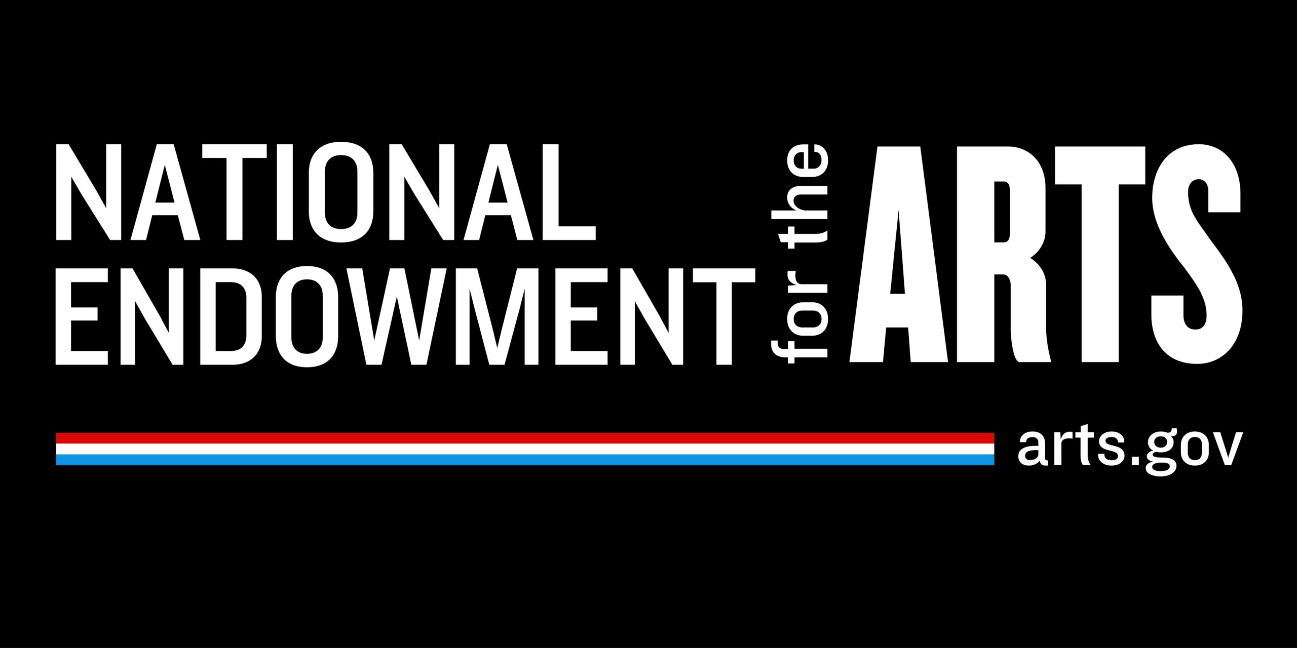 Black background, white lettering "National Endowment for the Arts"