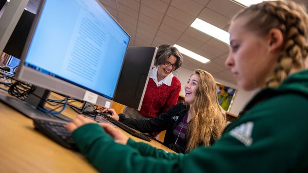 Student at computer