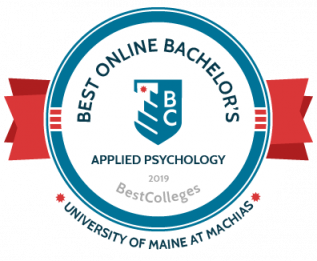 Best Colleges - Best Online Bachelor's in Applied Psychology 2019 Badge for the University of Maine at Machias