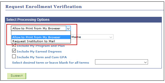 Request Enrollment Verification
