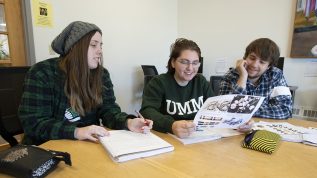 Students studying at Machias